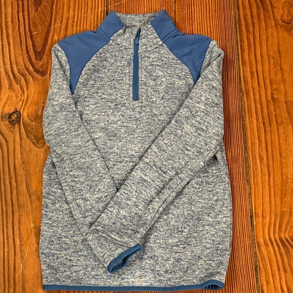 All in Motion Blue and Gray Kids Quarter-Zip Sweatshirt